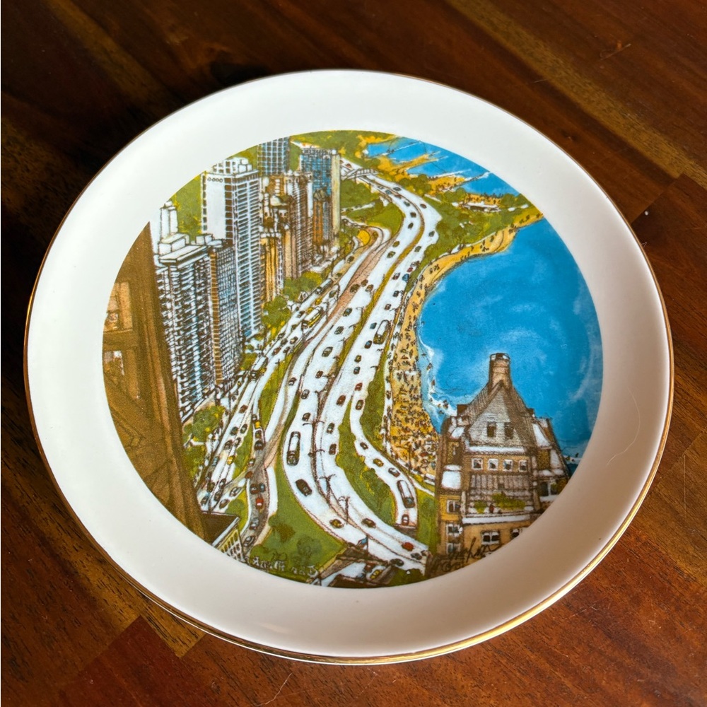 Franklin McMahon Limited Edition Chicago Outer Drive Collectible Plate - 1981